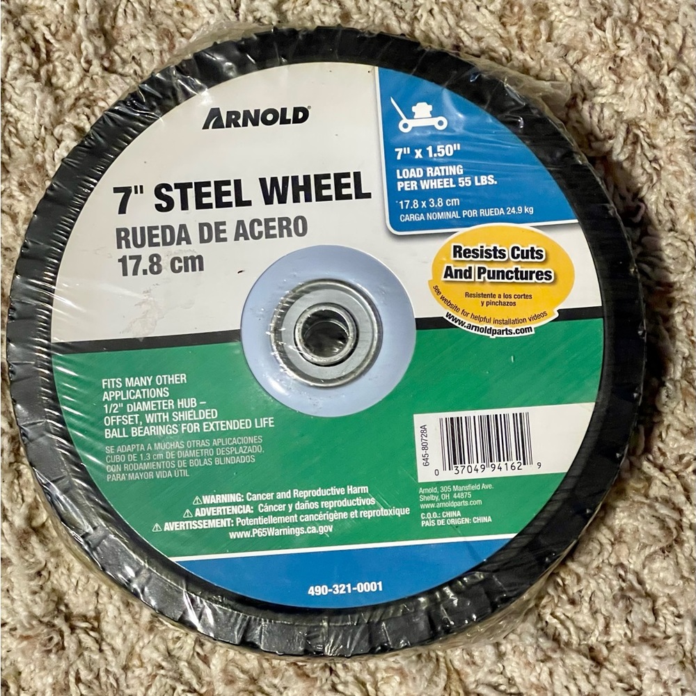 New 7” Steel Wheel